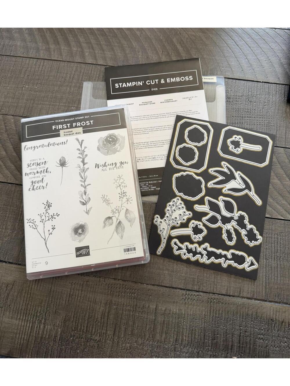 Stampin’ Up First Frost stamp set with Frosted Bouquet Dies die cut set